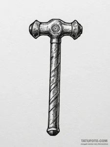 Hammer, tattoo drawing outline, black and red... - эскиз тату (№1755385763_0, 16.08.2025 23:09) — Tatufoto.com
