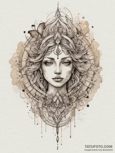 Tattoo sketch an abstract visualization of "i... - эскиз тату (№1755386554_0, 16.08.2025 23:22) — Tatufoto.com