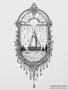 Tattoo design a delicate rain-streaked window... - эскиз тату (№1755387151_0, 16.08.2025 23:32) — Tatufoto.com
