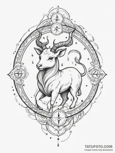 Tattoo design a zodiac animal emerging from o... - эскиз тату (№1755389126_0, 17.08.2025 00:05) — Tatufoto.com