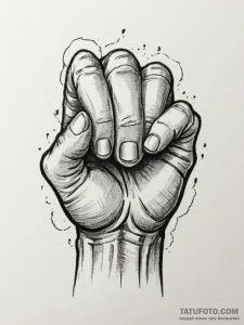 Tattoo design a clenched fist made of stylize... - эскиз тату (№1755389520_0, 17.08.2025 00:12) — Tatufoto.com