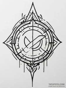 Tattoo sketch: a stylized forge with the svar... - эскиз тату (№1755390510_0, 17.08.2025 00:28) — Tatufoto.com