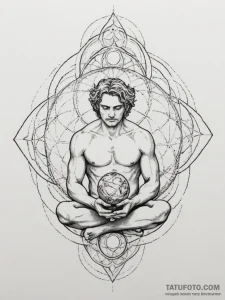 Atlas holding the globe, tattoo drawing outli... - эскиз тату (№1755391301_0, 17.08.2025 00:41) — Tatufoto.com