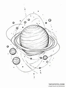 Tattoo design a planet with a powerful, prote... - эскиз тату (№1755392292_0, 17.08.2025 00:58) — Tatufoto.com