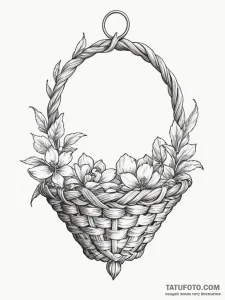 Tattoo sketch a delicate, woven basket patter... - эскиз тату (№1755397061_0, 17.08.2025 02:17) — Tatufoto.com