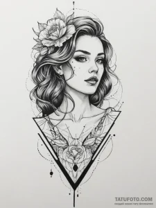 Tattoo design a stylized capture card with da... - эскиз тату (№1755397259_0, 17.08.2025 02:20) — Tatufoto.com