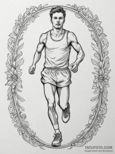 Tattoo design a marathon runner crossing the... - эскиз тату (№1755400041_0, 17.08.2025 03:07) — Tatufoto.com