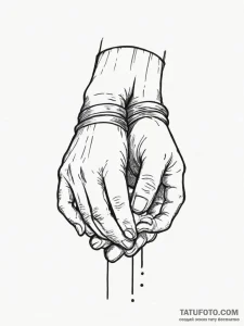 Tattoo design a silhouette of two hands holdi... - эскиз тату (№1755400238_0, 17.08.2025 03:10) — Tatufoto.com