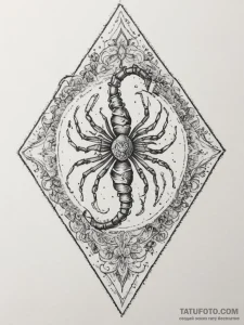 Tattoo design scorpio's glyph with a tiny, sh... - эскиз тату (№1755400827_0, 17.08.2025 03:20) — Tatufoto.com
