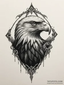 Golden eagle, concept art for tattoo, blackwo... - эскиз тату (№1755401219_0, 17.08.2025 03:26) — Tatufoto.com