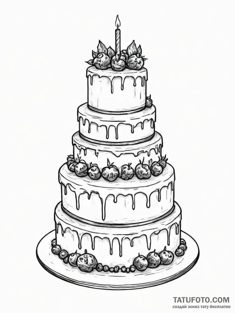Cake - эскиз тату (№1755401808_0, 17.08.2025 03:36) — Tatufoto.com