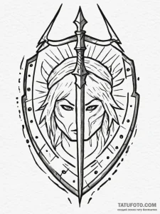 Tattoo design a spartan warrior's shield and... - эскиз тату (№1755402200_0, 17.08.2025 03:43) — Tatufoto.com