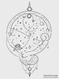Tattoo design a celestial map with a path hig... - эскиз тату (№1755403772_0, 17.08.2025 04:09) — Tatufoto.com