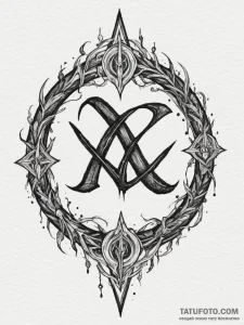 63. tattoo sketch: a "chernobog" rune appeari... - эскиз тату (№1755407312_0, 17.08.2025 05:08) — Tatufoto.com