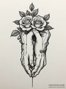 Tattoo design a silhouette of two hands holdi... - эскиз тату (№1755408293_0, 17.08.2025 05:24) — Tatufoto.com