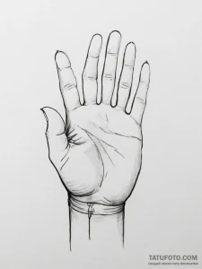 Tattoo sketch a single hand outline with a pe... - эскиз тату (№1755408879_0, 17.08.2025 05:34) — Tatufoto.com