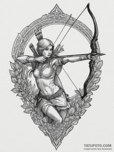 Tattoo design an archer's bow with an arrow n... - эскиз тату (№1755409074_0, 17.08.2025 05:37) — Tatufoto.com