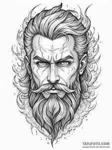 Tattoo design: a fierce portrait of perun, wi... - эскиз тату (№1755409466_0, 17.08.2025 05:44) — Tatufoto.com