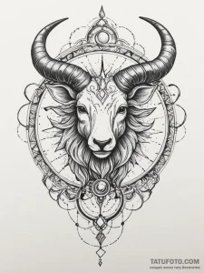 Tattoo design a zodiac animal partially rende... - эскиз тату (№1755409661_0, 17.08.2025 05:47) — Tatufoto.com