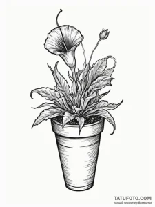 A venus flytrap closing, artistic tattoo sket... - эскиз тату (№1755409860_0, 17.08.2025 05:51) — Tatufoto.com