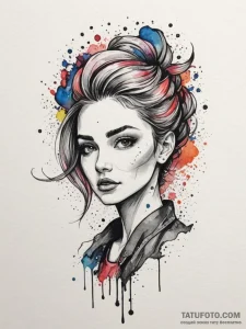 Tattoo sketch a paintbrush on one, a palette... - эскиз тату (№1755410647_0, 17.08.2025 06:04) — Tatufoto.com