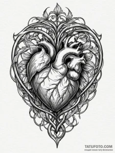 Tattoo design a stylized heart protected by a... - эскиз тату (№1755411039_0, 17.08.2025 06:10) — Tatufoto.com