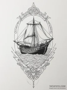 A greek trireme ship, tattoo drawing outline,... - эскиз тату (№1755411431_0, 17.08.2025 06:17) — Tatufoto.com