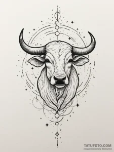 Tattoo design a taurus constellation integrat... - эскиз тату (№1755416928_0, 17.08.2025 07:48) — Tatufoto.com