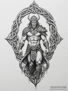 Tattoo design a powerful celtic warrior, with... - эскиз тату (№1755417717_0, 17.08.2025 08:01) — Tatufoto.com