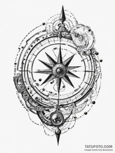 Astrolabe, tattoo flash sheet design, trash p... - эскиз тату (№1755418697_0, 17.08.2025 08:18) — Tatufoto.com