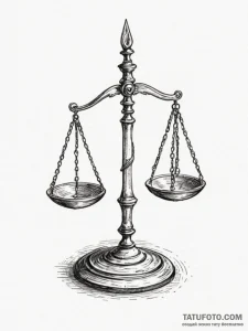 Tattoo sketch libra's scales tipping wildly w... - эскиз тату (№1755419283_0, 17.08.2025 08:28) — Tatufoto.com