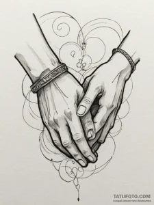 Tattoo design a single line forming two abstr... - эскиз тату (№1755419479_0, 17.08.2025 08:31) — Tatufoto.com