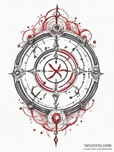 Tattoo sketch a zodiac symbol as a gate or po... - эскиз тату (№1755420269_0, 17.08.2025 08:44) — Tatufoto.com