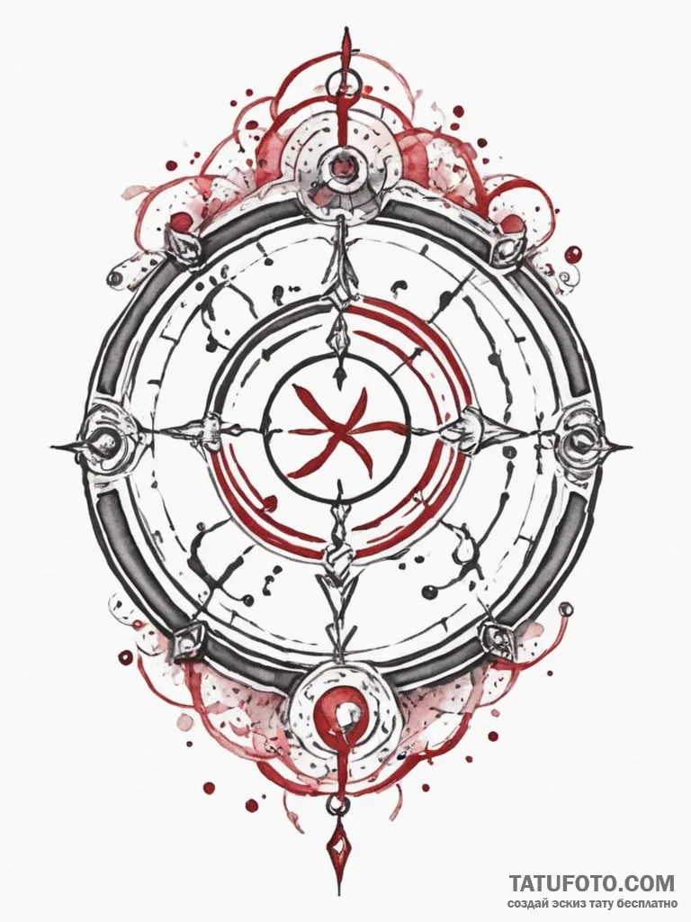 Tattoo sketch a zodiac symbol as a gate or po... - эскиз тату (№1755420269_0, 17.08.2025 08:44) — Tatufoto.com