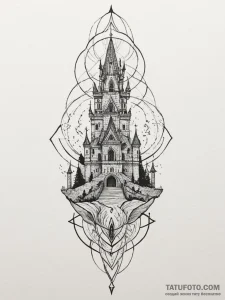 Tattoo sketch a sturdy castle tower standing... - эскиз тату (№1755421264_0, 17.08.2025 09:01) — Tatufoto.com