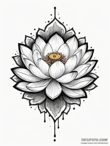Tattoo design a sturdy and beautiful lotus fl... - эскиз тату (№1755422051_0, 17.08.2025 09:14) — Tatufoto.com