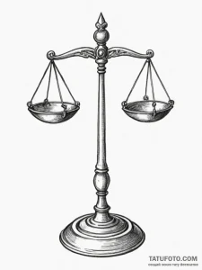 Tattoo sketch libra's scales formed by the ba... - эскиз тату (№1755423437_0, 17.08.2025 09:37) — Tatufoto.com