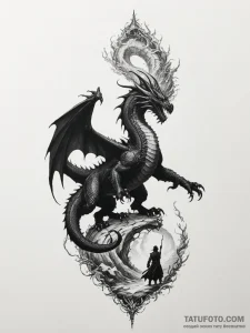Tattoo sketch an epic battle scene silhouette... - эскиз тату (№1755423635_0, 17.08.2025 09:40) — Tatufoto.com