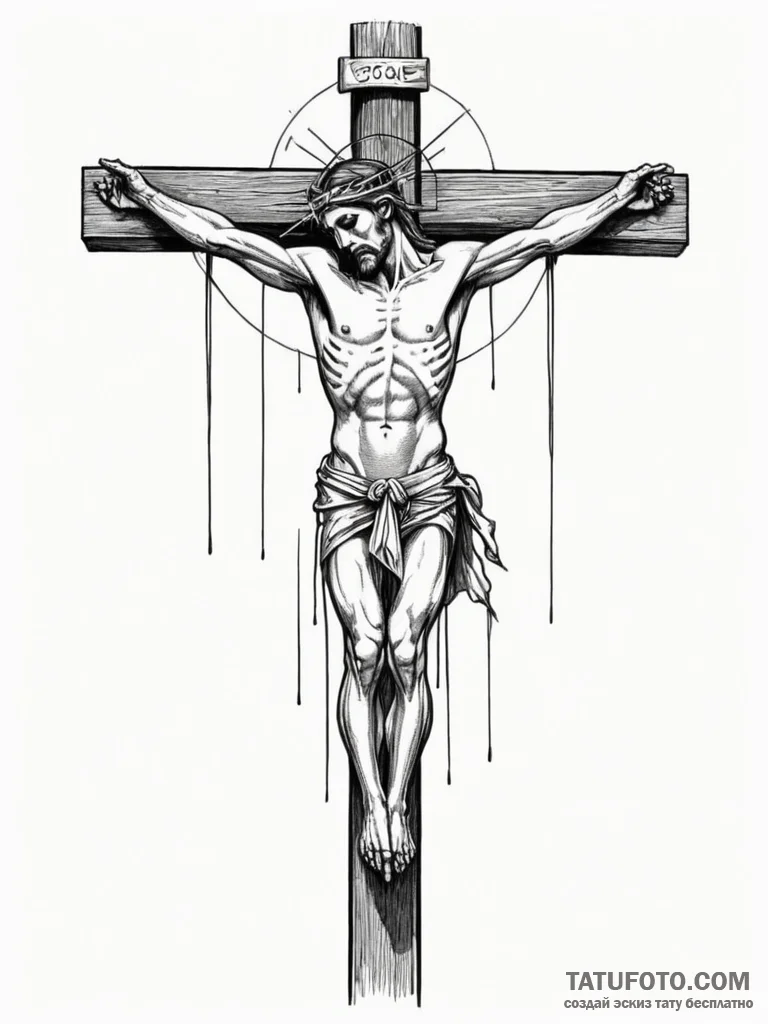 Crucifixion, concept art for tattoo, blackwor... - эскиз тату (№1755427204_0, 17.08.2025 10:40) — Tatufoto.com