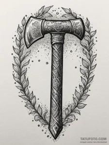 Tattoo sketch a climbing axe embedded in ice,... - эскиз тату (№1755427401_0, 17.08.2025 10:43) — Tatufoto.com