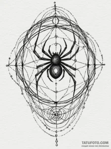Tattoo sketch: a spiderweb motif, representin... - эскиз тату (№1755429588_0, 17.08.2025 11:19) — Tatufoto.com