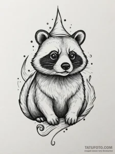 Tanuki, artistic tattoo sketch, old school tr... - эскиз тату (№1755431779_0, 17.08.2025 11:56) — Tatufoto.com