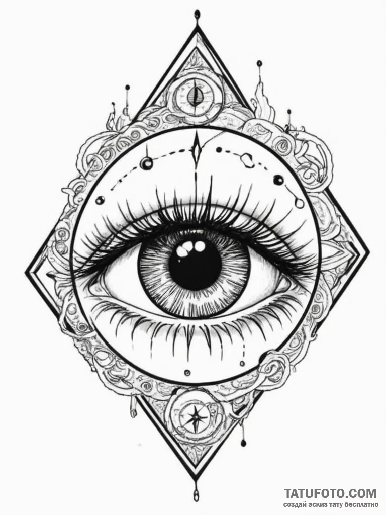 Tattoo sketch a neo-traditional eye with the... - эскиз тату (№1755433786_0, 17.08.2025 12:29) — Tatufoto.com
