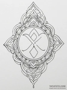 57. tattoo design: a minimalist "mir" rune, d... - эскиз тату (№1755435589_0, 17.08.2025 12:59) — Tatufoto.com