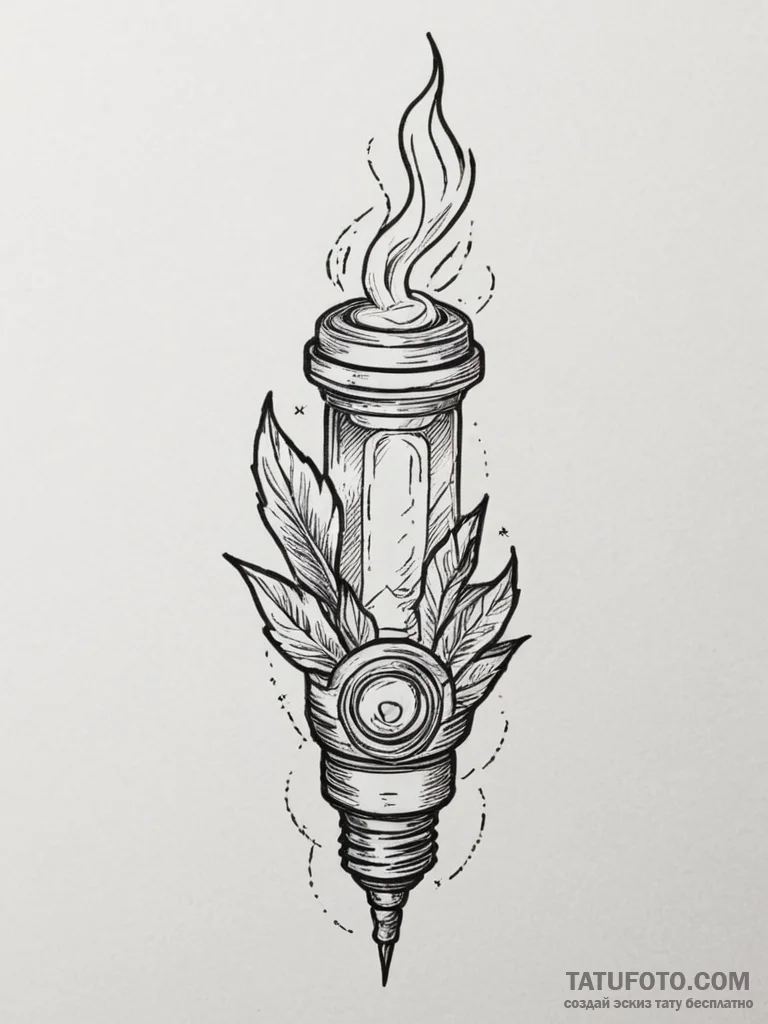 Tattoo sketch a tactical flashlight beam cutt... - эскиз тату (№1755436781_0, 17.08.2025 13:19) — Tatufoto.com