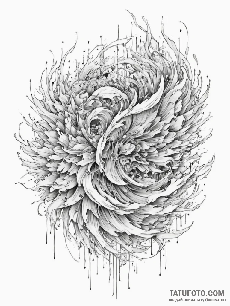 Tattoo design an abstract "flow state" where... - эскиз тату (№1755437582_0, 17.08.2025 13:33) — Tatufoto.com
