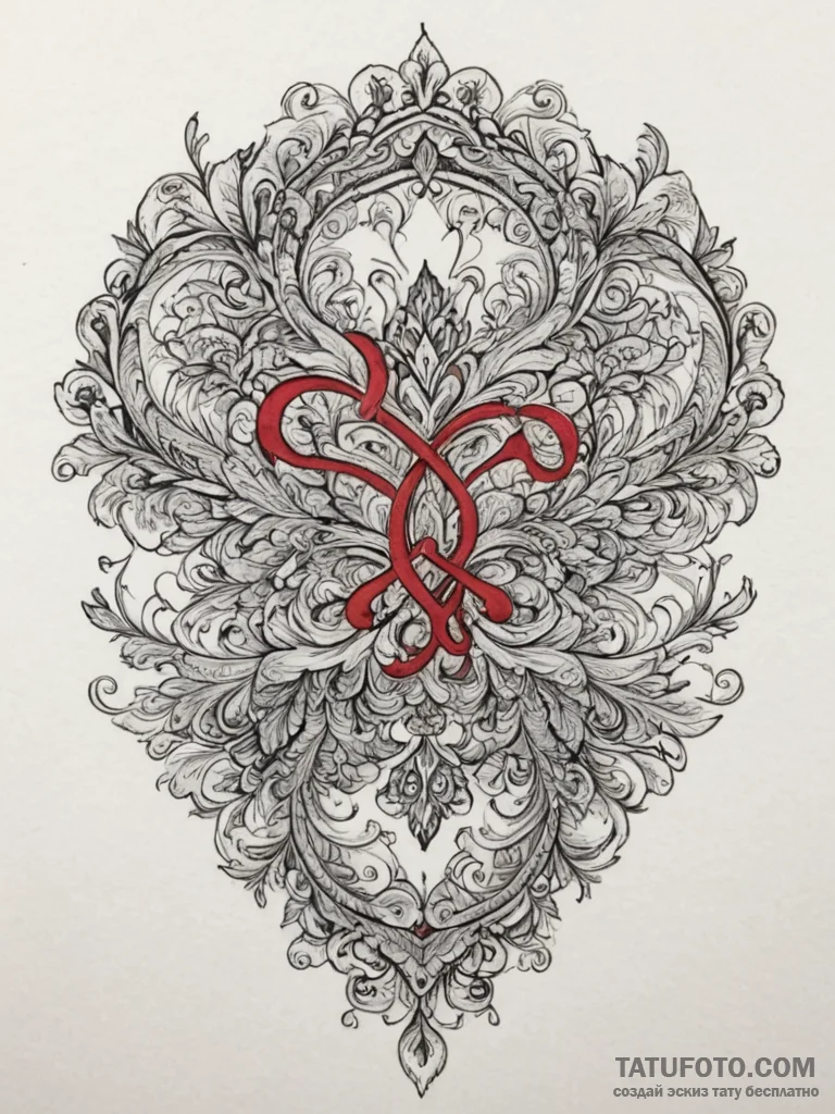 13 (number), artistic tattoo sketch, ornament... - эскиз тату (№1755437980_0, 17.08.2025 13:39) — Tatufoto.com