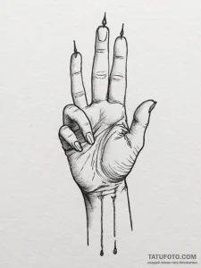 Tattoo sketch a hand with a subtle 'thread' w... - эскиз тату (№1755438179_0, 17.08.2025 13:42) — Tatufoto.com