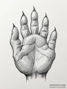 A close-up of a house cat's paw, showing the... - эскиз тату (№1755438773_0, 17.08.2025 13:52) — Tatufoto.com