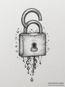 Lock and key (as a pair), artistic tattoo ske... - эскиз тату (№1755439365_0, 17.08.2025 14:02) — Tatufoto.com